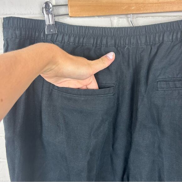 L.L.Bean 100% Linen Black Classic Fit Pants Size 18 - Picture 9 of 10
